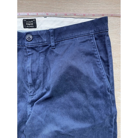 J. Crew 484 Slim Fit Stretch Chino Pants Mens 32x34 Navy Blue Cotton Tapered Leg - Picture 2 of 8